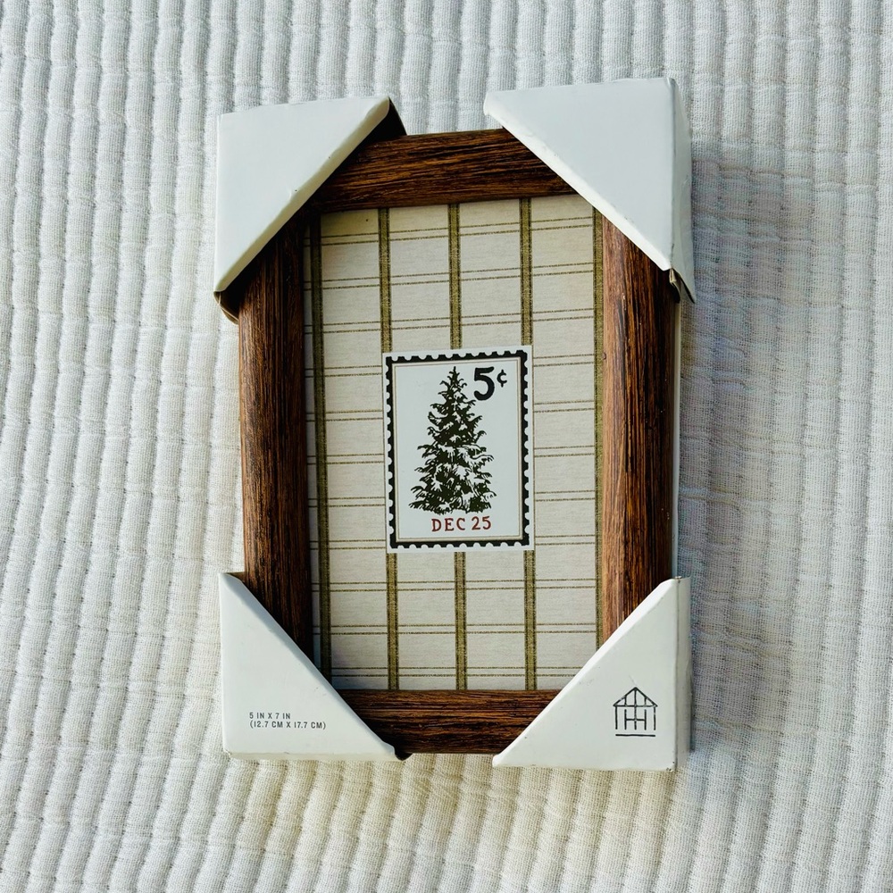 Hearth & Hand with Magnolia Christmas Tree Stamp Framed Wall Art 5”x 7” NWT
